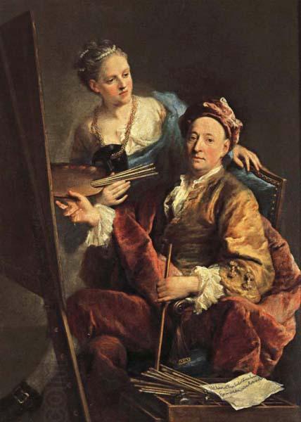 Georges desmarees Self-Portrait wiht his Daughter,Maria Antonia oil painting picture